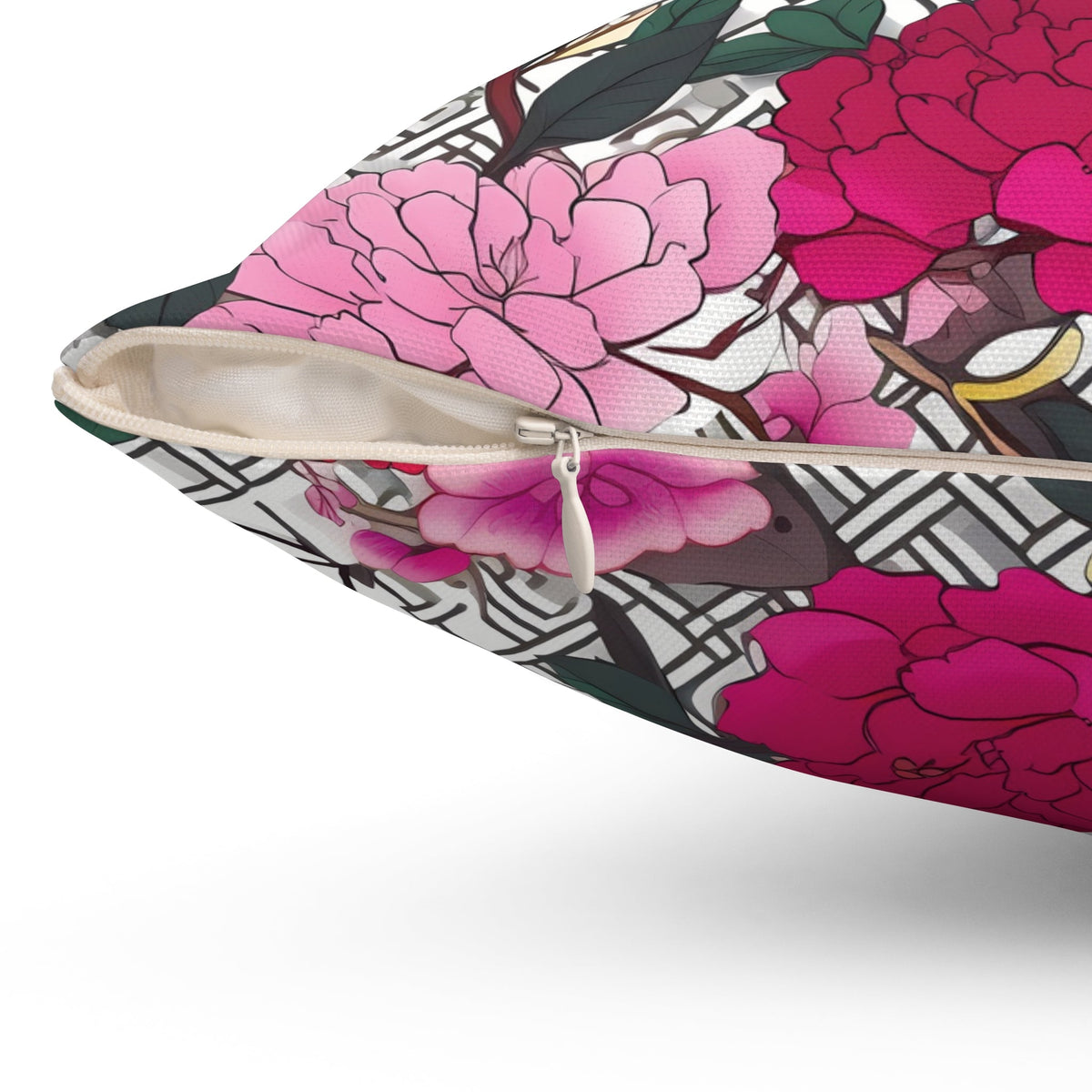 Kate McEnroe New York Chinoiserie Peony Throw Pillow, Asian Garden Floral Cushion, Vintage Bold Botanical AccentThrow Pillows89429722593572035346