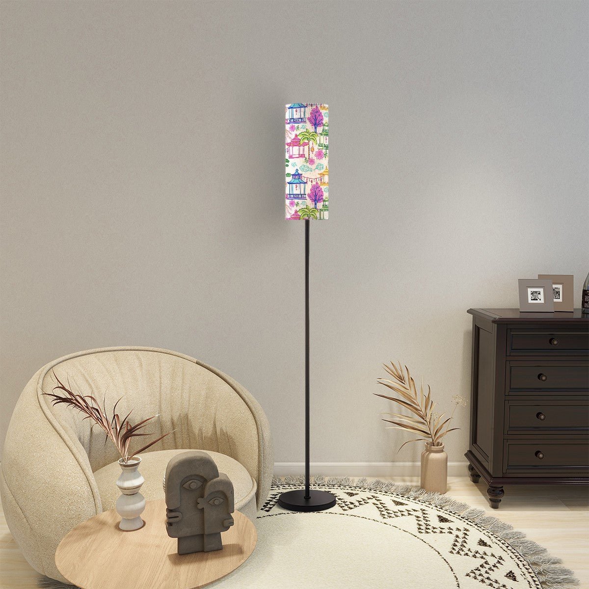 Kate McEnroe New York Chinoiserie Tall Floor Lamp, Vintage Pagoda Lantern Scene Accent LightingFloor LampsiJFvnf48vr