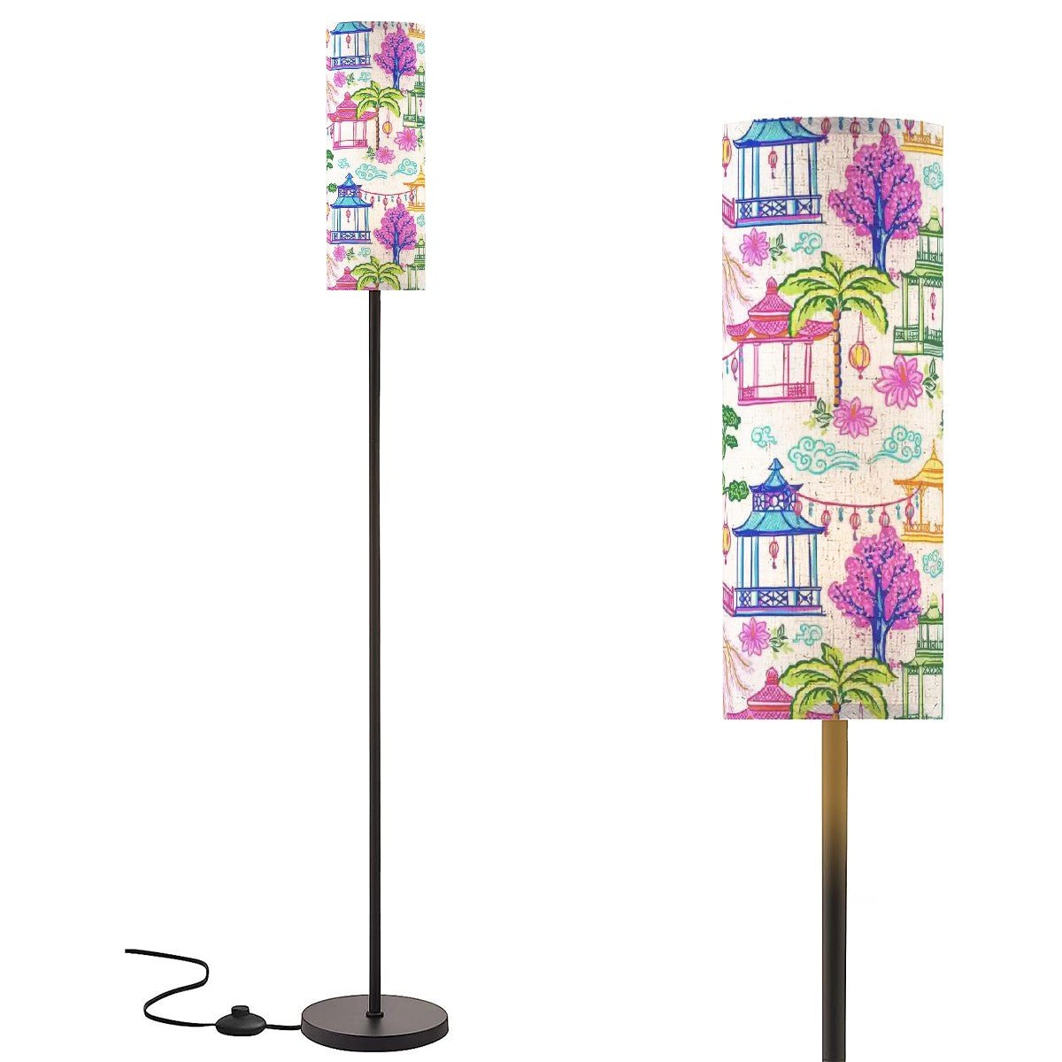 Kate McEnroe New York Chinoiserie Tall Floor Lamp, Vintage Pagoda Lantern Scene Accent LightingFloor LampsiJFvnf48vr
