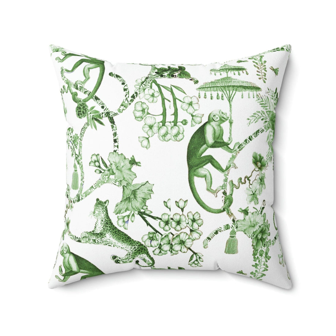 Kate McEnroe New York Chinoiserie Throw Pillow, Floral Green, White Chinoiserie Jungle, Farmhouse Country Cottage Accent Pillow, Botanical Toile Home DecorThrow Pillows31913688491365140095