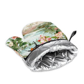 Kate McEnroe New York Chinoiserie Tranquil Floral Pagoda Garden Scene Oven Mitts and Pot Holders SetOven Mitts & Pot Holder SetH5KRTB-CWGW7N-8VIID7