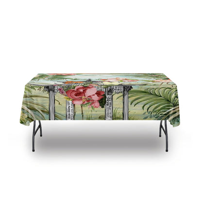 Kate McEnroe New York Chinoiserie Tranquil Floral Pagoda Garden Scene Tableclothtablecloth120446