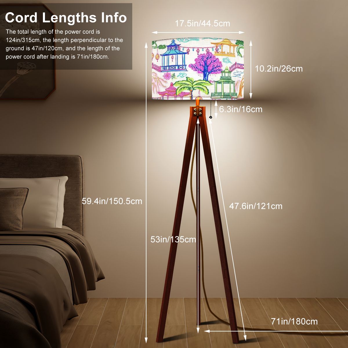 Kate McEnroe New York Chinoiserie Tripod Floor Lamp, Vintage Pagoda Lantern Scene LightingFloor LampsUgsZ143B0r