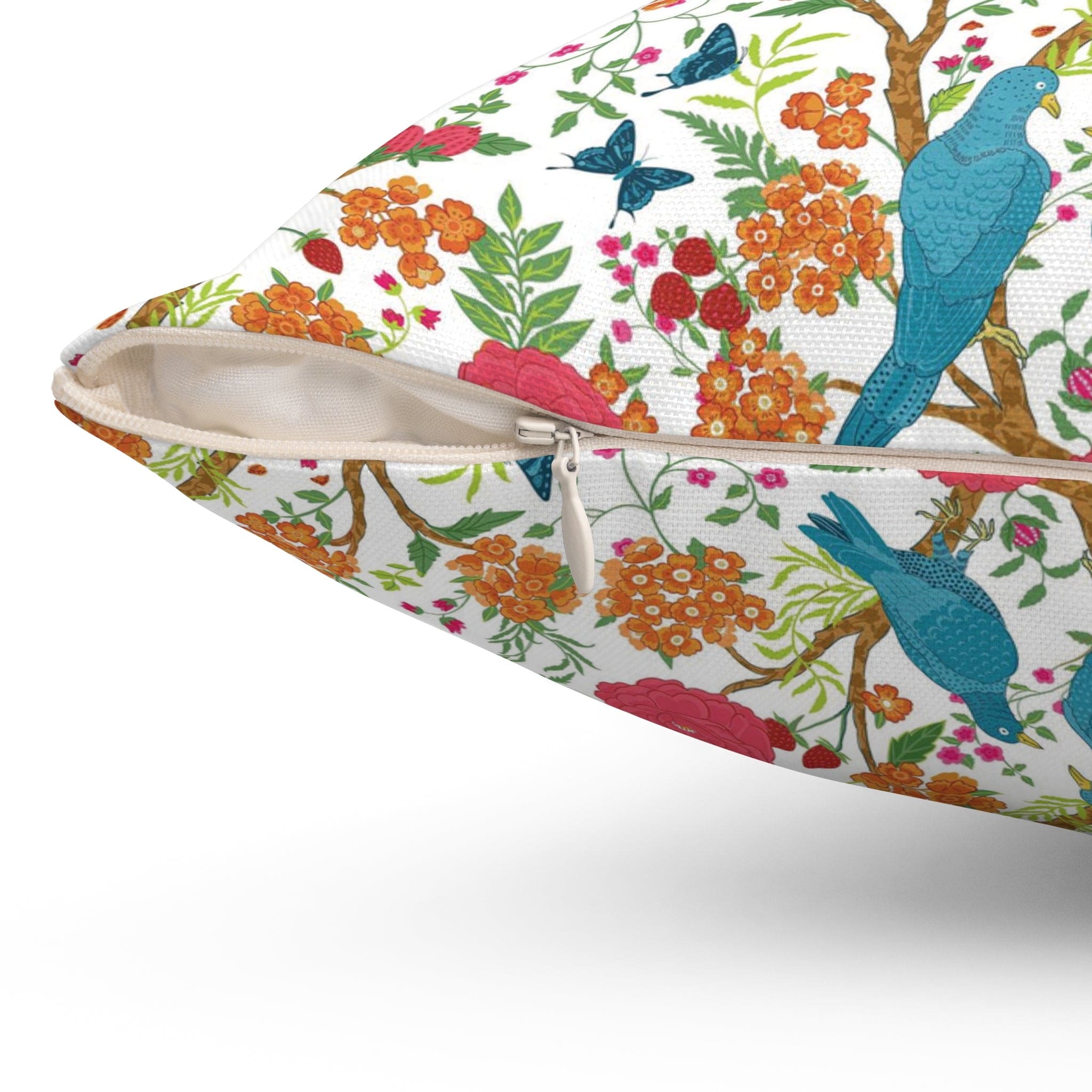 Kate McEnroe New York Chinoiserie Tropical Bird Garden Pillow with Insert, Floral Cushion, Botanical Bird Throw Pillow KM13809924Throw Pillows19410426217914575606