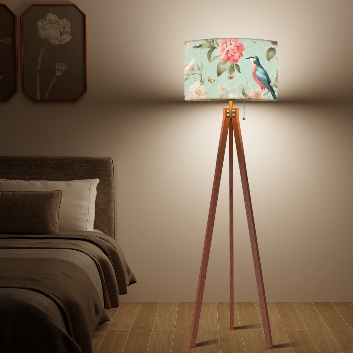Kate McEnroe New York Chinoiserie Vintage Bird Peony Floral Drum Lamp ShadeLamp Shadest4tlmeKqoI