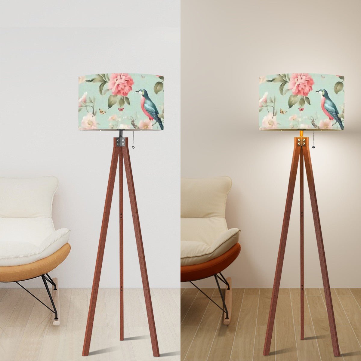 Kate McEnroe New York Chinoiserie Vintage Bird Peony Floral Drum Lamp ShadeLamp Shadest4tlmeKqoI