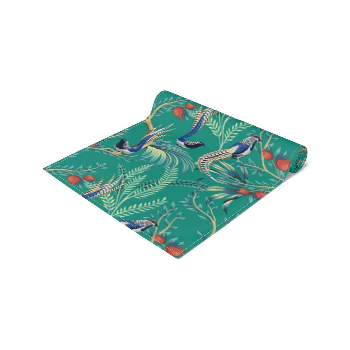 Kate McEnroe New York Chinoiserie Vintage Tropical Birds Floral Table RunnerTable Runners30129274926042936362