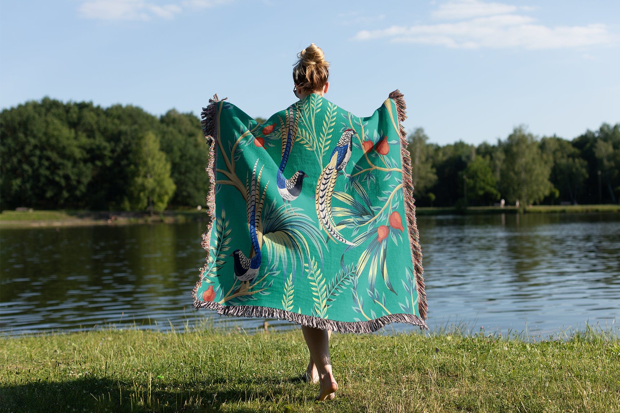 Kate McEnroe New York Chinoiserie Vintage Tropical Birds Woven BlanketBlanketsWovenBlanket_52x37 - 20221118005438870