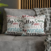 Kate McEnroe New York Christmas Throw Pillow Cover, Mittens, Mashmallows, Snowballs, Sledding, Chilly Winter Word Art Cushion Covers, Farmhouse DecorThrow Pillow Covers20686719628418103317