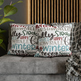 Kate McEnroe New York Christmas Throw Pillow Cover, Mittens, Mashmallows, Snowballs, Sledding, Chilly Winter Word Art Cushion Covers, Farmhouse DecorThrow Pillow Covers20686719628418103317