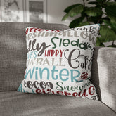 Kate McEnroe New York Christmas Throw Pillow Cover, Mittens, Mashmallows, Snowballs, Sledding, Chilly Winter Word Art Cushion Covers, Farmhouse DecorThrow Pillow Covers20686719628418103317