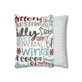 Kate McEnroe New York Christmas Throw Pillow Cover, Mittens, Mashmallows, Snowballs, Sledding, Chilly Winter Word Art Cushion Covers, Farmhouse DecorThrow Pillow Covers20686719628418103317