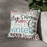 Kate McEnroe New York Christmas Throw Pillow Cover, Mittens, Mashmallows, Snowballs, Sledding, Chilly Winter Word Art Cushion Covers, Farmhouse DecorThrow Pillow Covers20686719628418103317