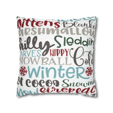 Kate McEnroe New York Christmas Throw Pillow Cover, Mittens, Mashmallows, Snowballs, Sledding, Chilly Winter Word Art Cushion Covers, Farmhouse DecorThrow Pillow Covers20686719628418103317