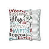 Kate McEnroe New York Christmas Throw Pillow Cover, Mittens, Mashmallows, Snowballs, Sledding, Chilly Winter Word Art Cushion Covers, Farmhouse DecorThrow Pillow Covers20686719628418103317