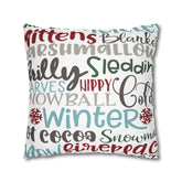 Kate McEnroe New York Christmas Throw Pillow Cover, Mittens, Mashmallows, Snowballs, Sledding, Chilly Winter Word Art Cushion Covers, Farmhouse DecorThrow Pillow Covers20686719628418103317