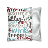 Kate McEnroe New York Christmas Throw Pillow Cover, Mittens, Mashmallows, Snowballs, Sledding, Chilly Winter Word Art Cushion Covers, Farmhouse DecorThrow Pillow Covers20686719628418103317