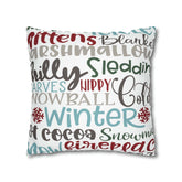 Kate McEnroe New York Christmas Throw Pillow Cover, Mittens, Mashmallows, Snowballs, Sledding, Chilly Winter Word Art Cushion Covers, Farmhouse DecorThrow Pillow Covers20686719628418103317