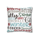 Kate McEnroe New York Christmas Throw Pillow Cover, Mittens, Mashmallows, Snowballs, Sledding, Chilly Winter Word Art Cushion Covers, Farmhouse DecorThrow Pillow Covers20686719628418103317