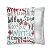 Kate McEnroe New York Christmas Throw Pillow Cover, Mittens, Mashmallows, Snowballs, Sledding, Chilly Winter Word Art Cushion Covers, Farmhouse DecorThrow Pillow Covers20686719628418103317