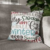 Kate McEnroe New York Christmas Throw Pillow Cover, Mittens, Mashmallows, Snowballs, Sledding, Chilly Winter Word Art Cushion Covers, Farmhouse DecorThrow Pillow Covers20686719628418103317