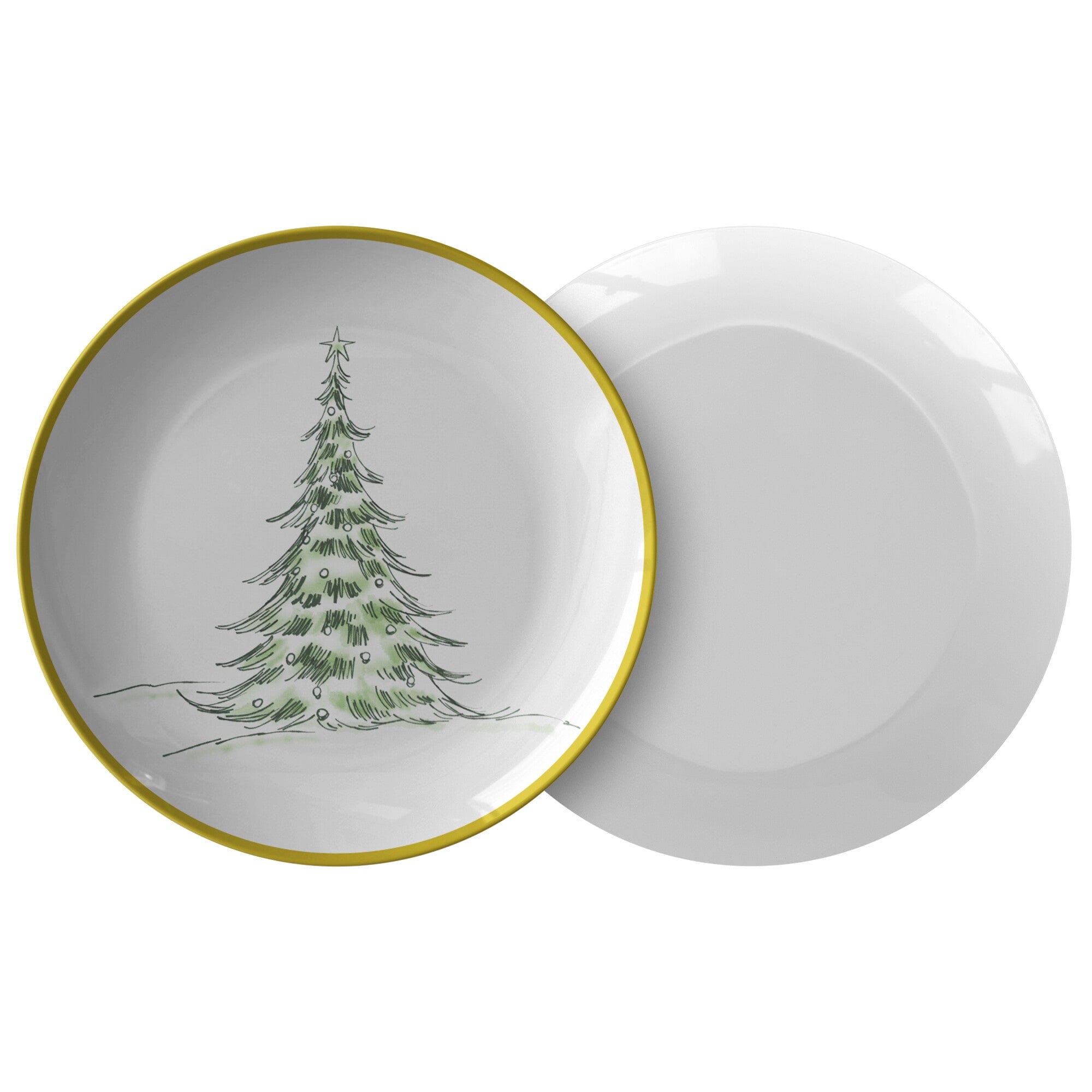 Kate McEnroe New York Christmas Tree Dinner PlatePlatesP22 - CHT - GRM - 2S