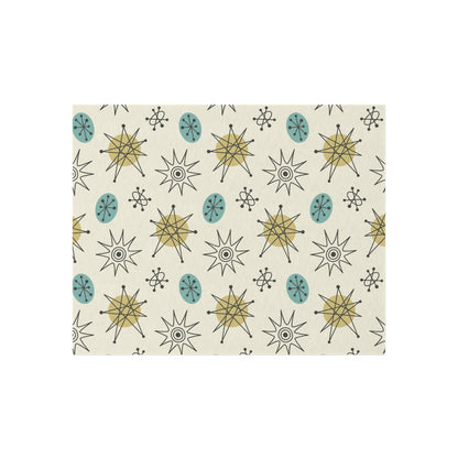 Kate McEnroe New York Classic Franciscan Starburst 50s Mid Century Modern Atomic Retro Cream, Aqua Blue, Green Indoor - Outdoor RugRugs27367820302419472119