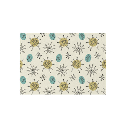 Kate McEnroe New York Classic Franciscan Starburst 50s Mid Century Modern Atomic Retro Cream, Aqua Blue, Green Indoor - Outdoor RugRugs27367820302419472119