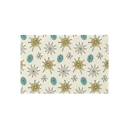 Kate McEnroe New York Classic Franciscan Starburst 50s Mid Century Modern Atomic Retro Cream, Aqua Blue, Green Indoor - Outdoor RugRugs27367820302419472119