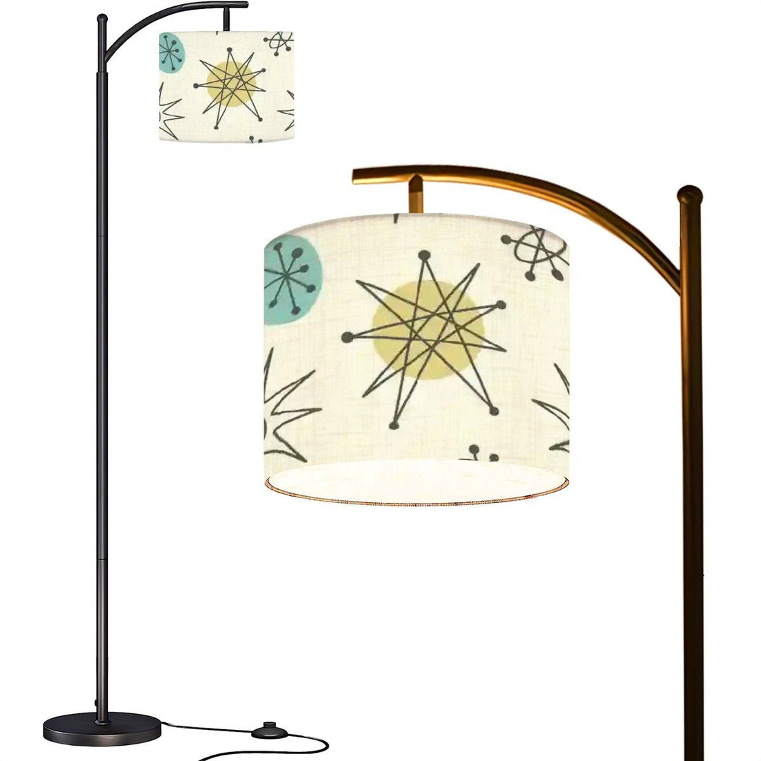 Kate McEnroe New York Classic Franciscan Starburst Mid Century Modern Arc Floor Lamp, Retro 50s Accent Lighting, Vintage Atomic Age Lamp ShadeFloor LampsQfB1OpIV2U