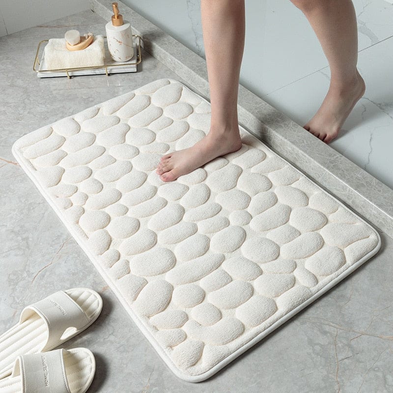 Kate McEnroe New York Cobblestone Embossed Memory Foam Bath Mat Bath Mats & Rugs