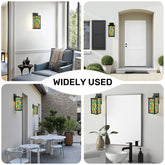 Kate McEnroe New York Colorful Geometric Abstract Stained Glass Style Wall SconceWall Sconces1VSXFBprDU