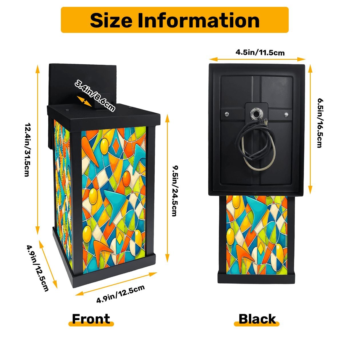 Kate McEnroe New York Colorful Geometric Abstract Stained Glass Style Wall SconceWall Sconces1VSXFBprDU