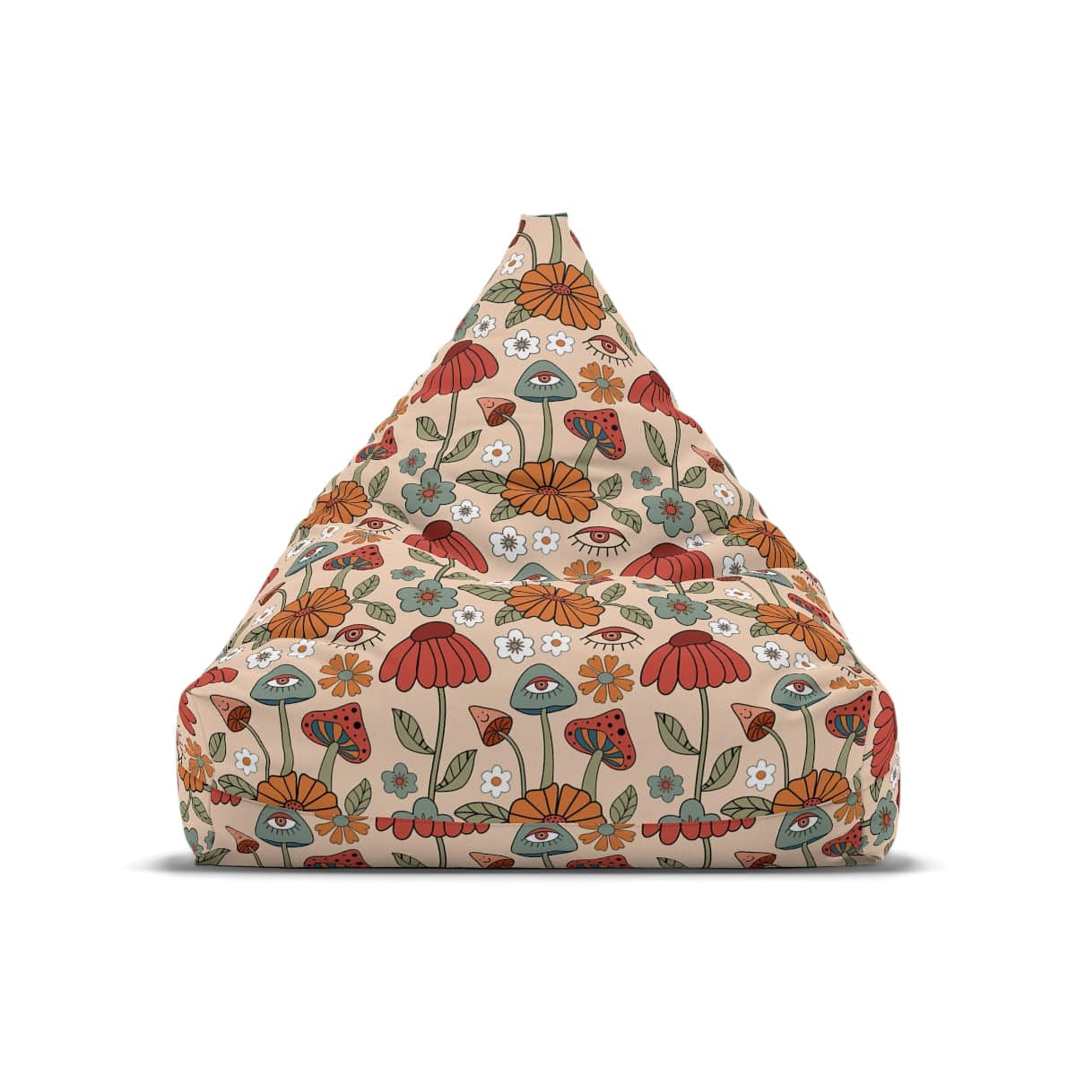 Kate McEnroe New York Cottagecore Aesthetic Retro Hippie Mushroom Bean Bag Chair Cover Bean Bag Chair Covers
