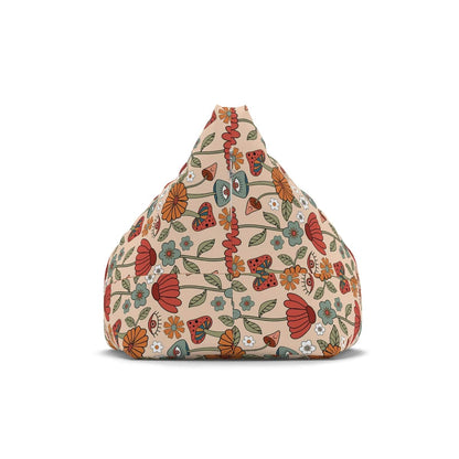 Kate McEnroe New York Cottagecore Aesthetic Retro Hippie Mushroom Bean Bag Chair Cover Bean Bag Chair Covers