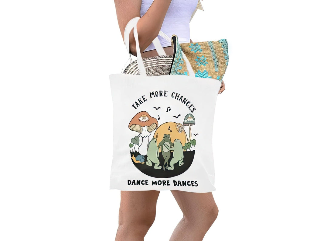 Kate McEnroe New York Cottagecore Dancing Toads Canvas Tote BagTotesD2835284