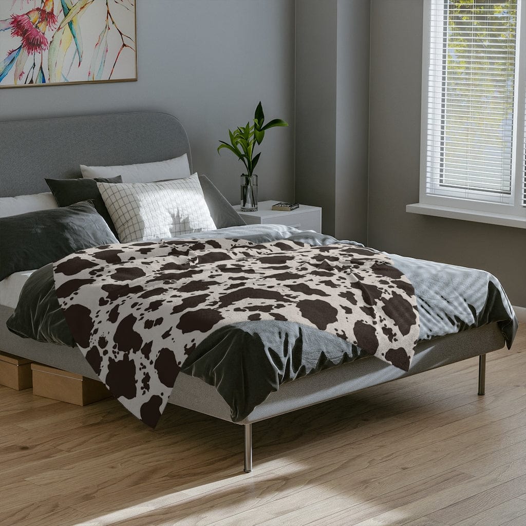 Kate McEnroe New York Cowhide Country Western Velveteen Minky BlanketBlankets13883317185727229650