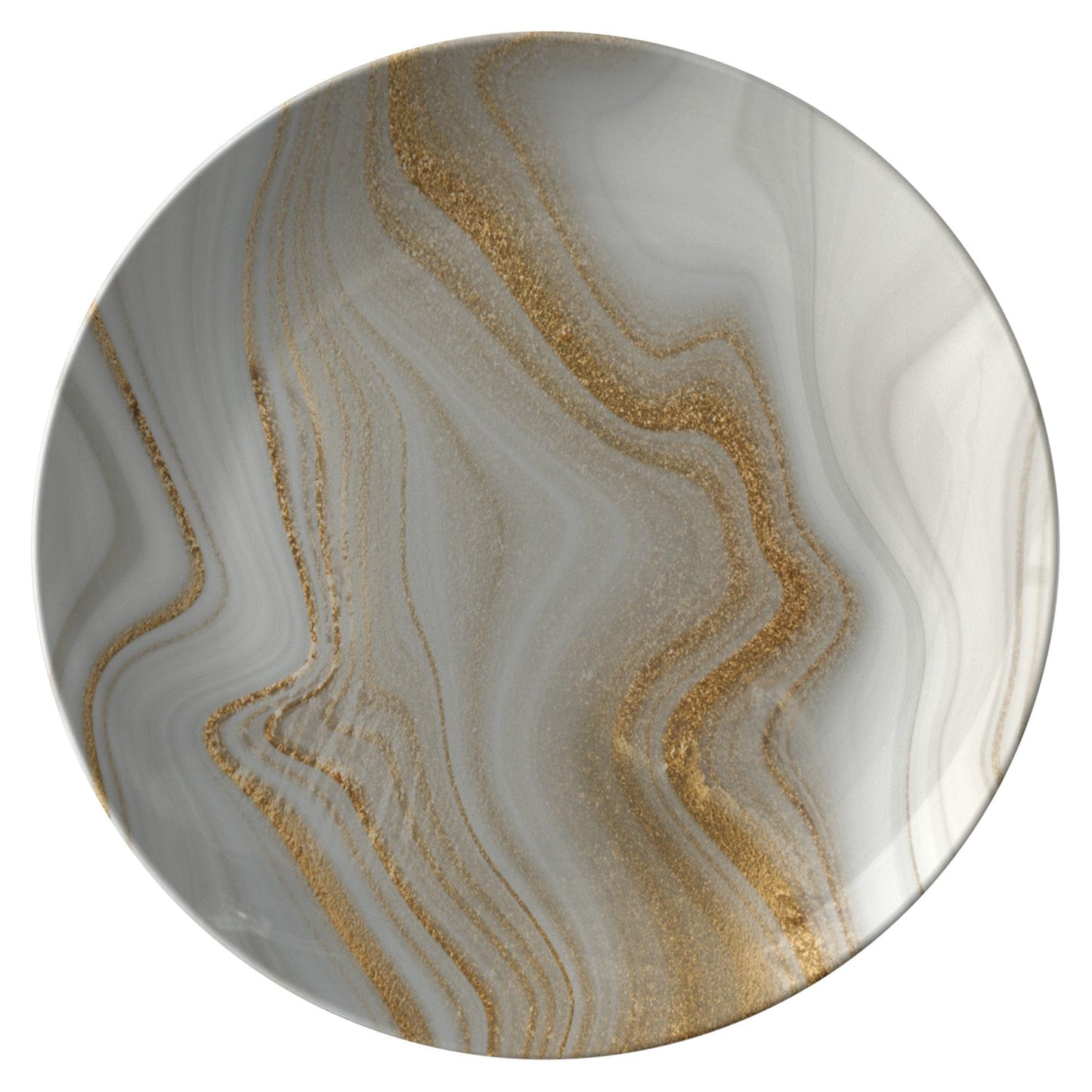 Kate McEnroe New York Cream and Gold Marble Dinner Plate Plates