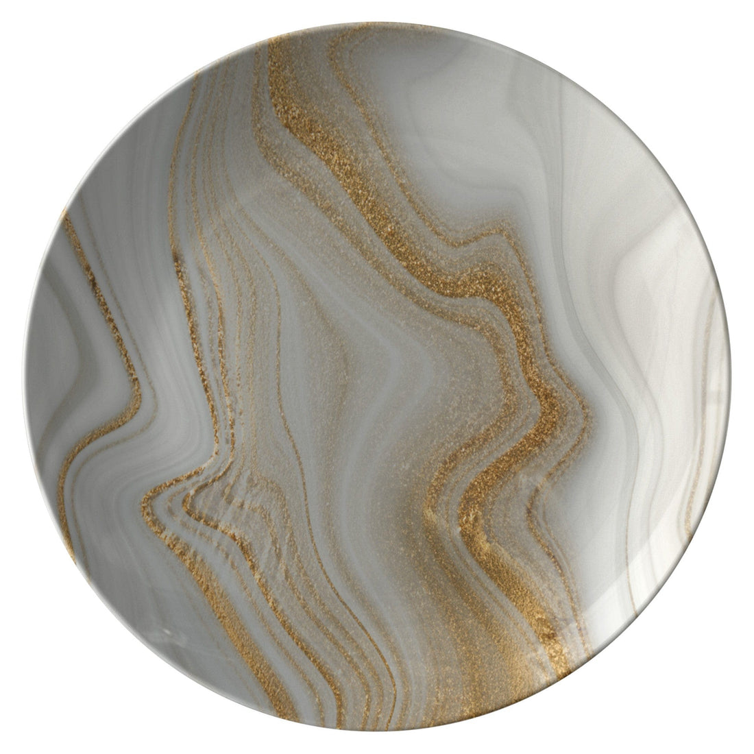 Kate McEnroe New York Cream and Gold Marble Dinner PlatePlatesP20 - CGO - MAR - S29