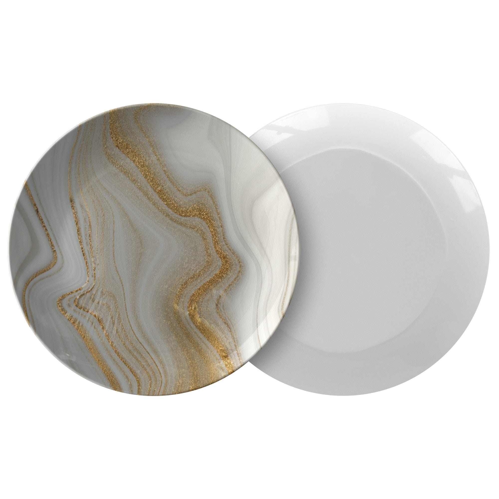 Kate McEnroe New York Cream and Gold Marble Dinner PlatePlatesP20 - CGO - MAR - S29