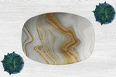 Kate McEnroe New York Cream and Gold Swirl Marble PlatterServing PlattersP21 - CGO - MAR - S29