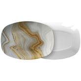 Kate McEnroe New York Cream and Gold Swirl Marble PlatterServing PlattersP21 - CGO - MAR - S29