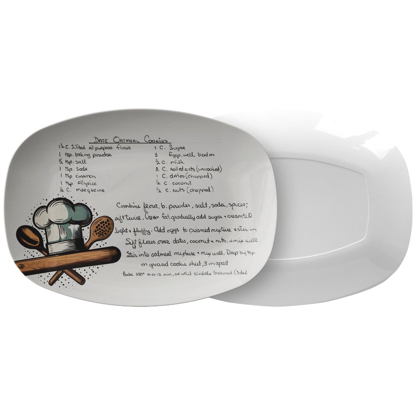 teelaunch Custom Handwritten Recipe Platter, Chef Gift Kitchenware 9727