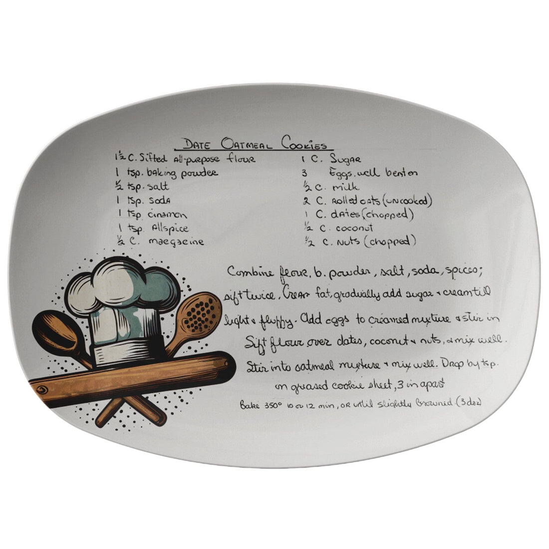 Kate McEnroe New York Custom Handwritten Recipe Platter, Chef GiftServing PlattersPP1 - COK - VIN - 3
