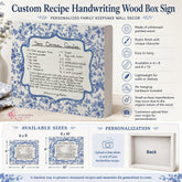 Kate McEnroe New York Custom Handwritten Recipe Wood Sign, Personalized Family Heirloom Keepsake Wall DecorWood Box Wall ArtCRH-WBWA-6X8