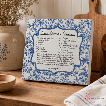 Kate McEnroe New York Custom Handwritten Recipe Wood Sign, Personalized Family Heirloom Keepsake Wall DecorWood Box Wall ArtCRH-WBWA-6X8