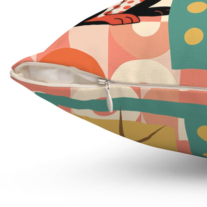 Kate McEnroe New York Dachshund Retro TV Throw Pillow, Mid Century Modern Atomic Dog Starburst AccentThrow Pillows74597257409418051133