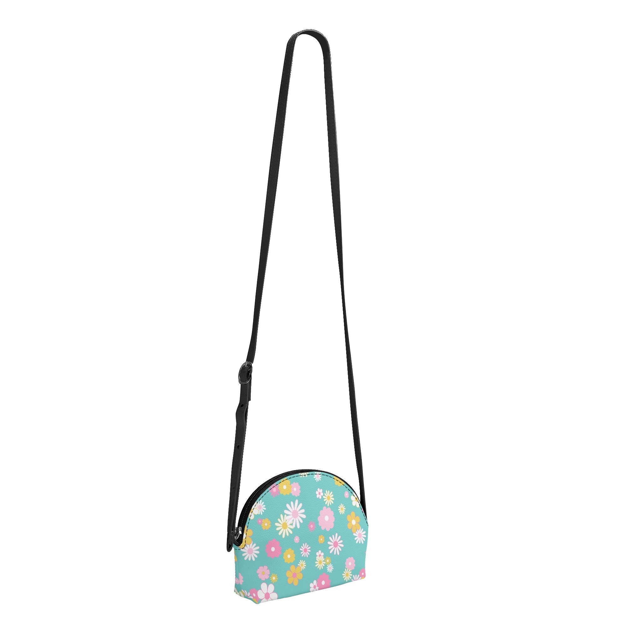 Kate McEnroe New York Daisy Flower Power Mini Purse, Retro Mod 60s Floral Kids Crossbody Bag, Teal Pink Yellow Mid Century HandbagHandbagsW0Z3EM3W - 1