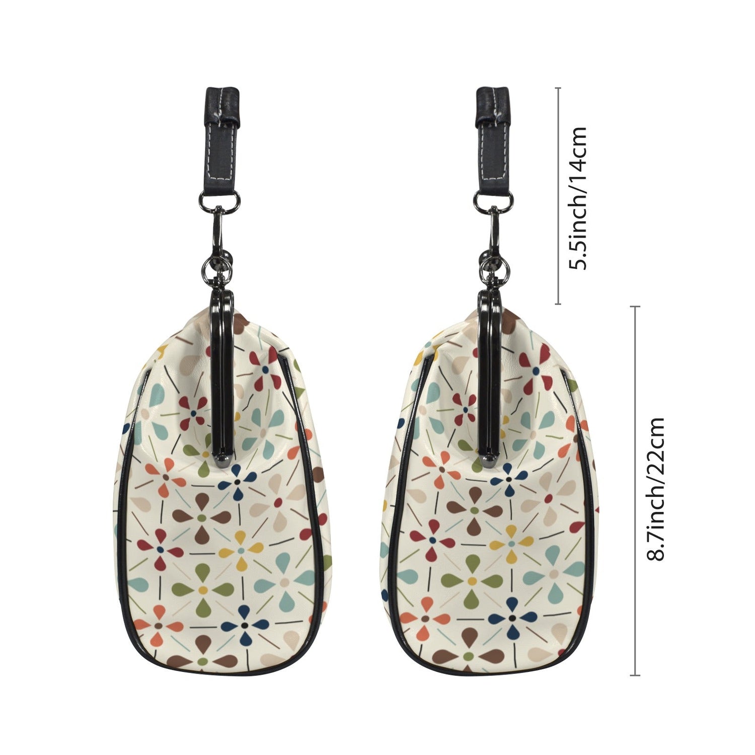 Kate McEnroe New York Danish Modern Floral Scandinavian Mid Century Kiss Lock HandbagCrossbody BagsD3429244