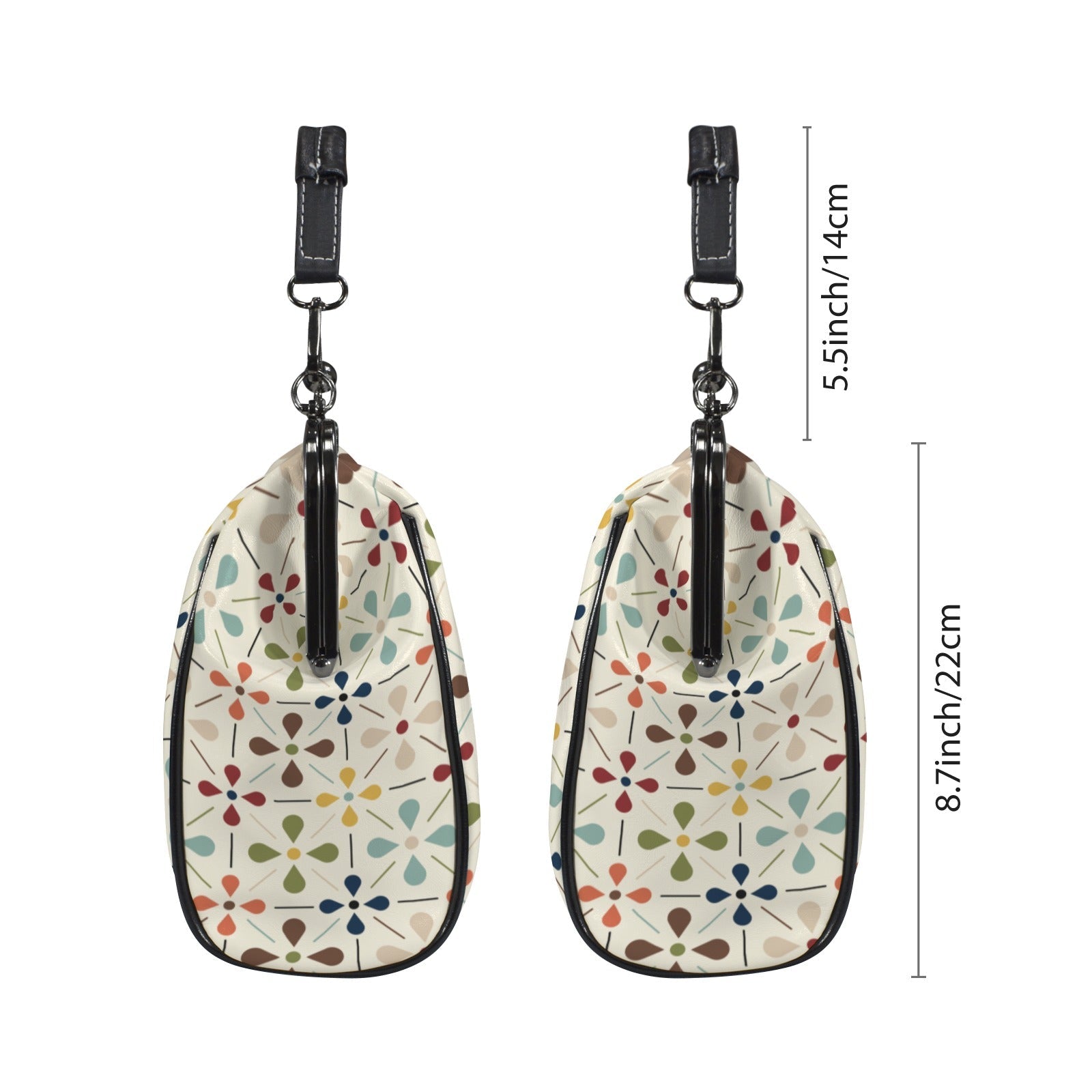 Kate McEnroe New York Danish Modern Floral Scandinavian Mid Century Kiss Lock HandbagCrossbody BagsD3429244